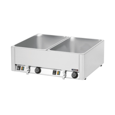 DOUBLE BAIN-MARIE GN 1/1 AVEC 2 ROBINETS DE VIDANGE